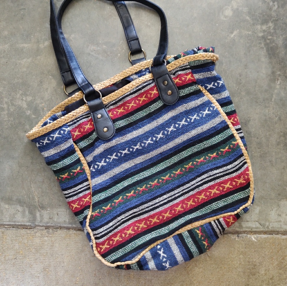 Colorful Woven Tote Bag